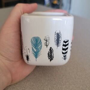 Feather Decor‎ Ceramic Vase Succulent Planter Home Accent Boho Chic